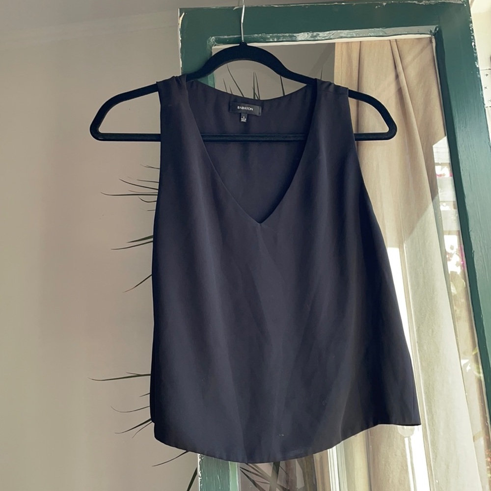 Aritzia Black Silk Tank